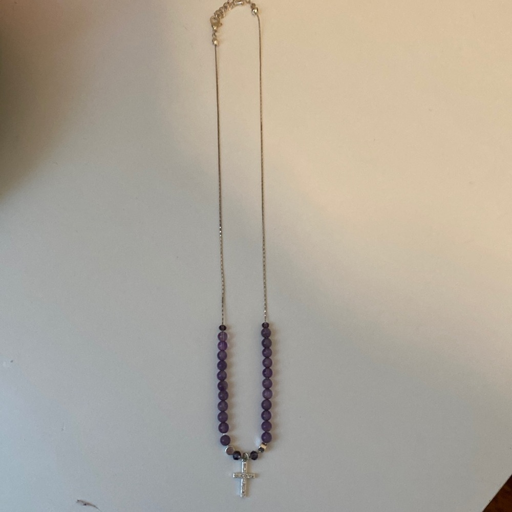 ♻️Gently Used Amethyst Cross Necklace♻️